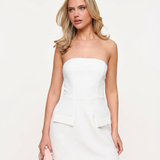 Wilma | Structured Architectural Strapless Tailored Mini Dress