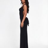 Mae | Sleek Sculpting Backless Tie-Detail Maxi Dress