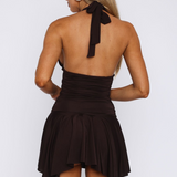 Marlene | Ruched Halter Mini Dress