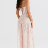 Sharon | Floral Embroidered Bodycon Maxi Dress