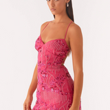 Cami | Shimmering Floral Beaded Sequin Mini Dress