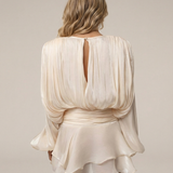 Eva | Delicate Pleated Fluid Draped Mini Dress