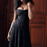 Sharon | Floral Embroidered Bodycon Maxi Dress