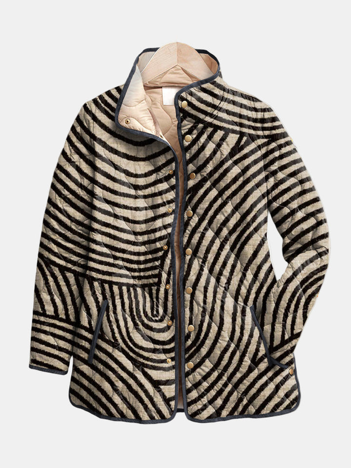 Léa | Quilted Jacket with Graphic Circle Pattern