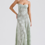 Sharon | Floral Embroidered Bodycon Maxi Dress