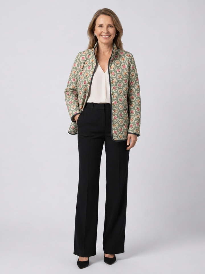 Amélie | Quilted Jacket with Floral Carpet Pattern