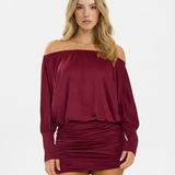 Sola | Ruched Mini Dress Draped Relaxed Top & Fitted Skirt