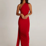 Tina | Versatile Sash One-Shoulder Grecian Maxi Dress