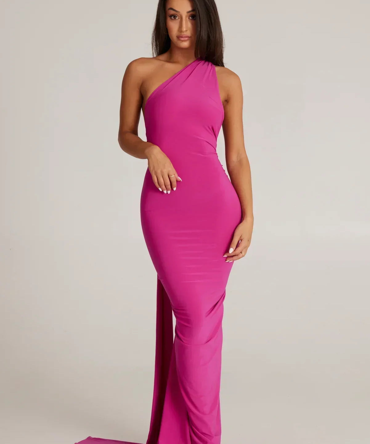 Tina | Versatile Sash One-Shoulder Grecian Maxi Dress