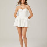 Mireille | White Off-the-Shoulder Bustier Mini Dress