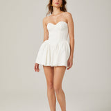 Mireille | White Off-the-Shoulder Bustier Mini Dress