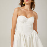 Mireille | White Off-the-Shoulder Bustier Mini Dress