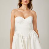 Mireille | White Off-the-Shoulder Bustier Mini Dress