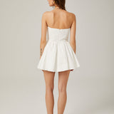 Mireille | White Off-the-Shoulder Bustier Mini Dress