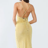 Ruby | Split Hemline Cowl Neck Strappy Wrap Midi Dress