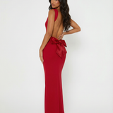 Mae | Sleek Sculpting Backless Tie-Detail Maxi Dress