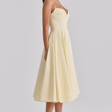 Delali | Pima Cotton Gathered Bust Midi Dress