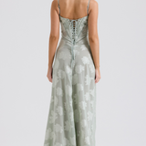 Sharon | Floral Embroidered Bodycon Maxi Dress