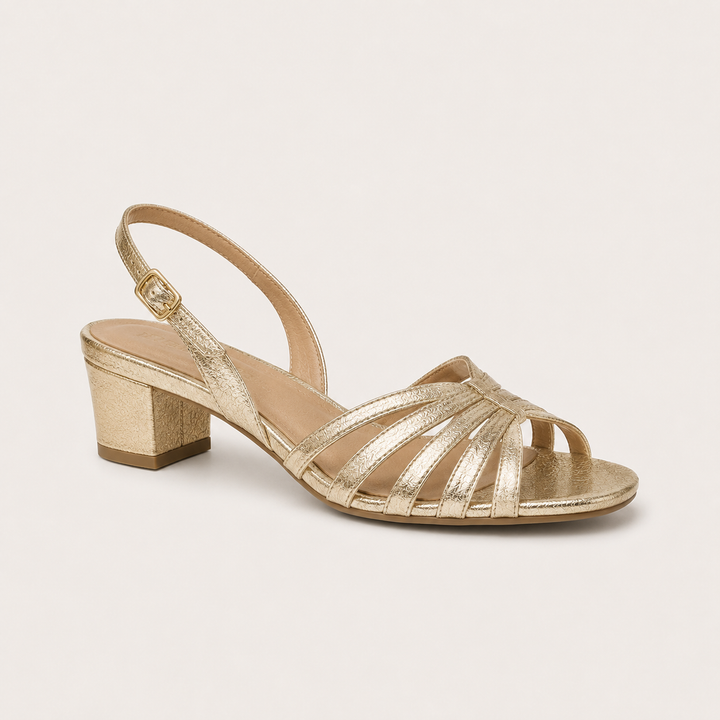 Allegra | Elegant Gold Sandals for Daily Use