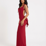 Mae | Sleek Sculpting Backless Tie-Detail Maxi Dress
