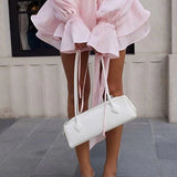 Rosette | Airy Bishop Sleeve Chiffon Mini Dress