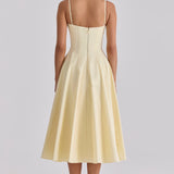 Delali | Pima Cotton Gathered Bust Midi Dress