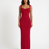 Mae | Sleek Sculpting Backless Tie-Detail Maxi Dress