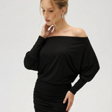 Sola | Ruched Mini Dress Draped Relaxed Top & Fitted Skirt