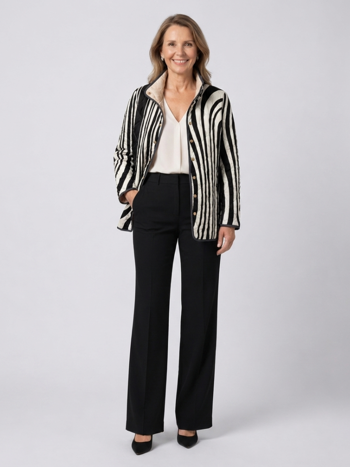Lora | Quilted Jacket Black and White Vera