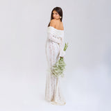 Lissy | Bell Sleeve Lace Off-Shoulder Maxi Dress