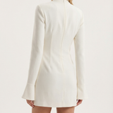 Cherry | High Neck Flare Cuff Sculpted Mini Dress