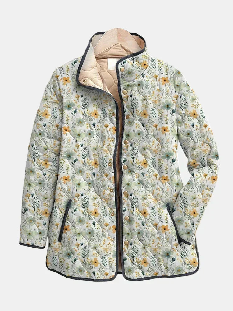Brigitte | Quilted Jacket with Small Flowers