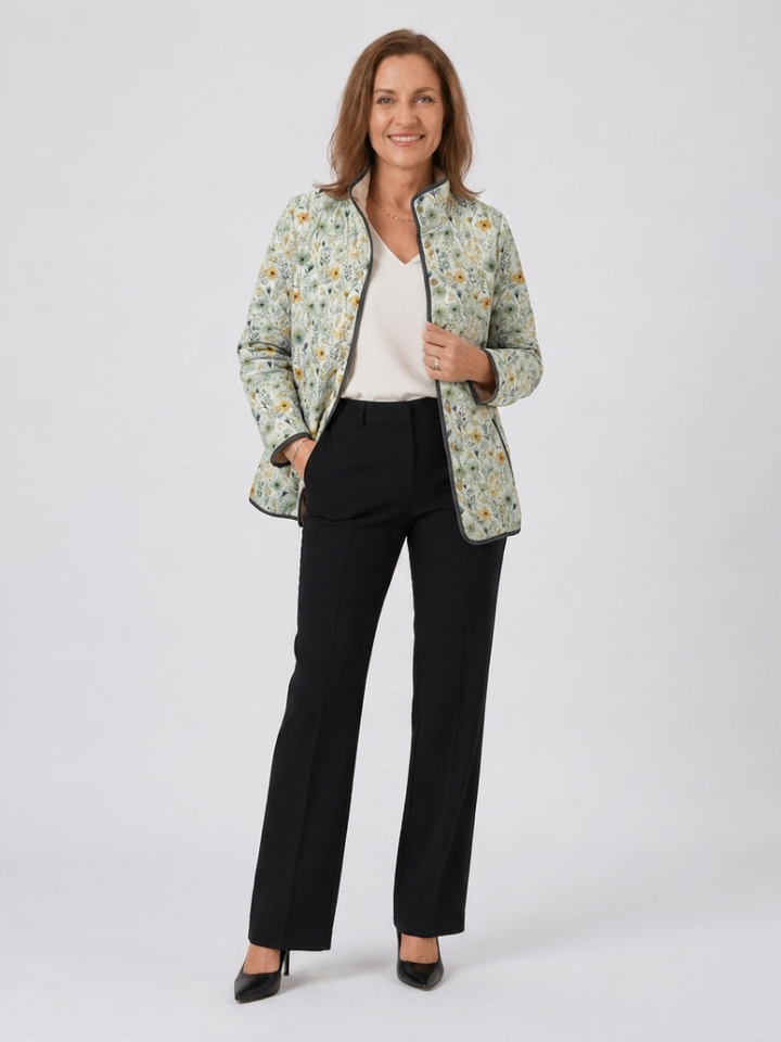 Brigitte | Quilted Jacket with Small Flowers