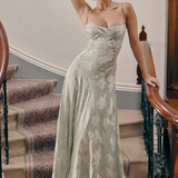 Sharon | Floral Embroidered Bodycon Maxi Dress