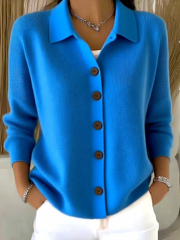 Soft Collar Button Sweater