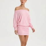 Sola | Ruched Mini Dress Draped Relaxed Top & Fitted Skirt