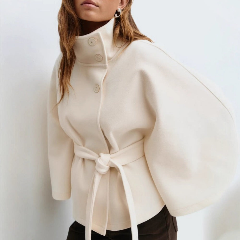 Estelle | High Collar Cape Coat
