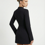 Cherry | High Neck Flare Cuff Sculpted Mini Dress