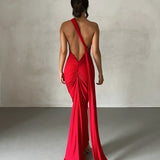 Tina | Versatile Sash One-Shoulder Grecian Maxi Dress