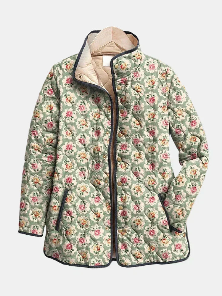 Amélie | Quilted Jacket with Floral Carpet Pattern