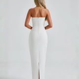 Ella | Strapless Sculpting Maxi Dress with Removable Mesh Scarf