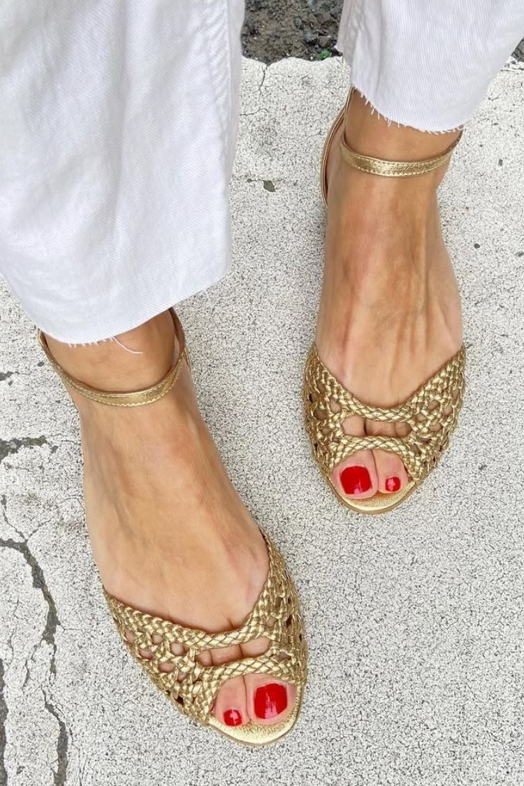Isadora | Gold Braided Sandals