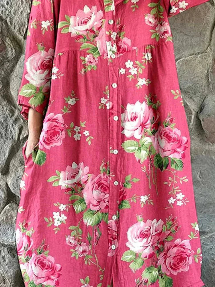 Maddie | Art Floral Shirt Dress