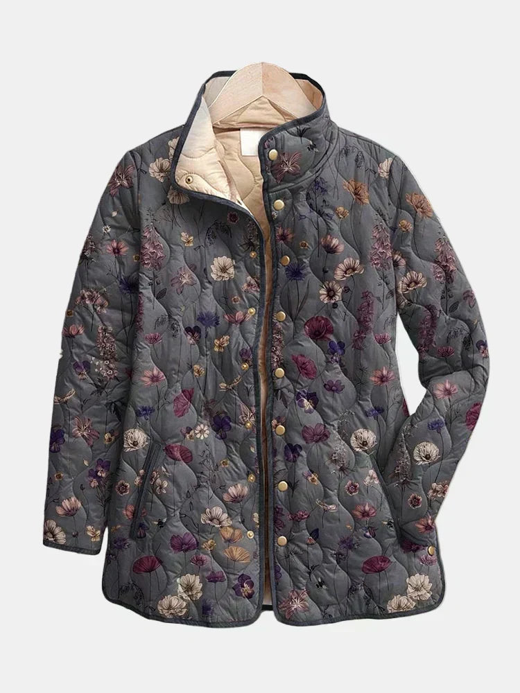 Nathalie | Quilted Jacket with Dried Flowers