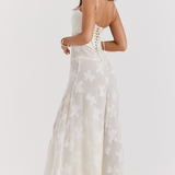 Sharon | Floral Embroidered Bodycon Maxi Dress