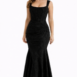 Cleo | Bias-Cut Luminous Cowl Neck Midi Dress