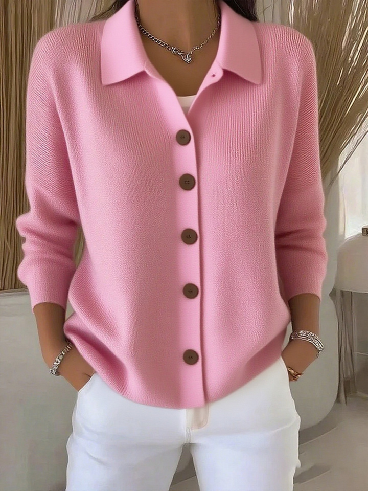 Soft Collar Button Sweater