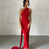 Tina | Versatile Sash One-Shoulder Grecian Maxi Dress