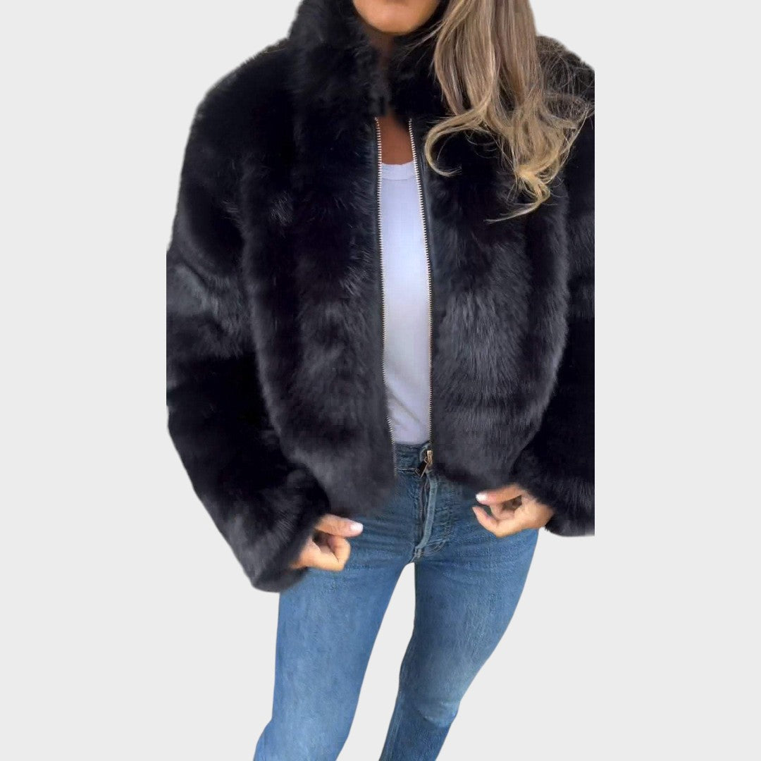 Odile | Zipped Leather Coat