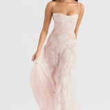 Sharon | Floral Embroidered Bodycon Maxi Dress